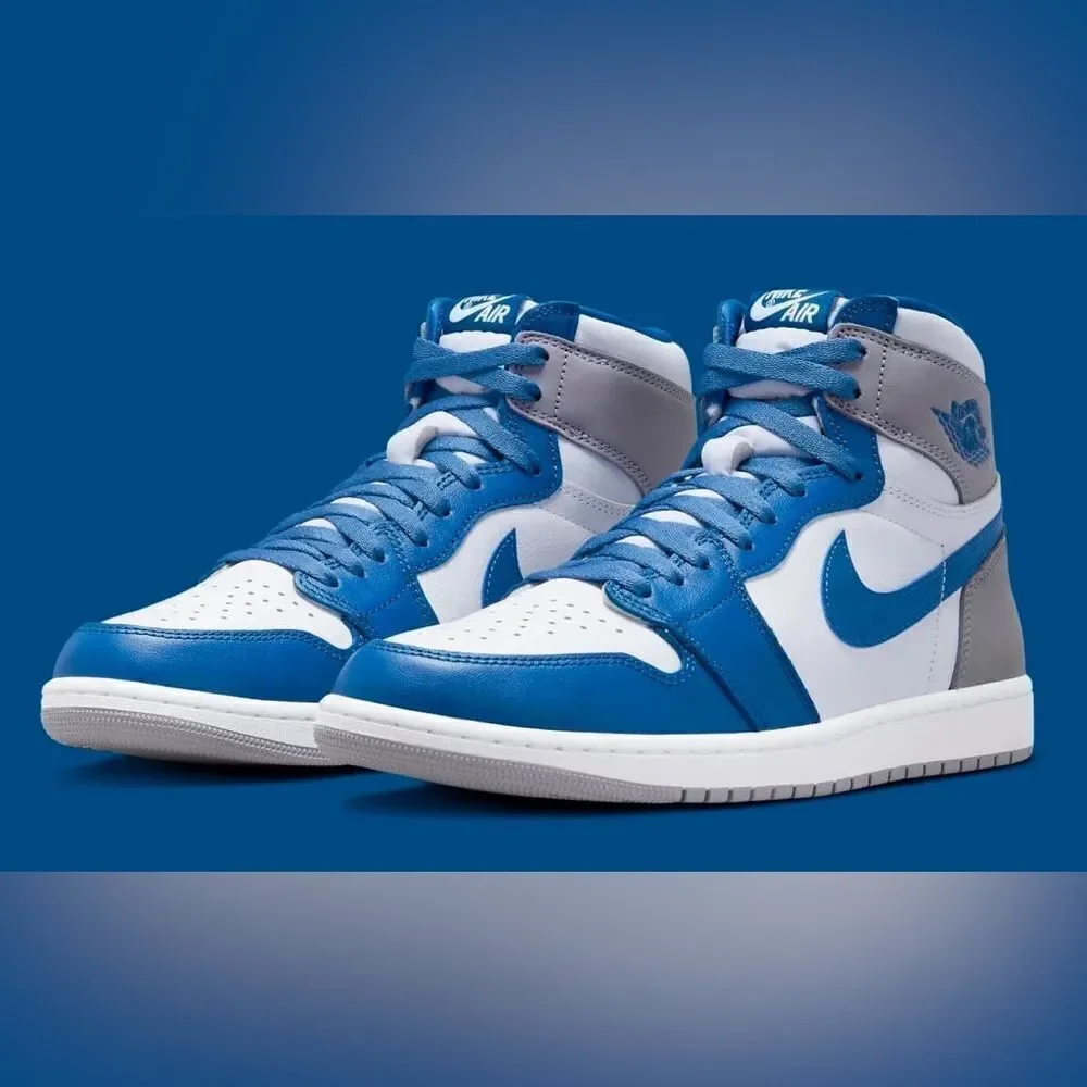 Nike Air Jordan 1 High True Blue White Cement Grey DZ5485-410 size 8 - 13